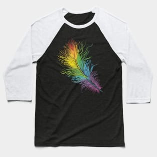 Rainbow Feather-dark Baseball T-Shirt